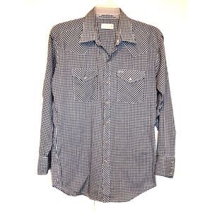 Vintage Jason by Fantasia Pearl Snap Western Shirt Men's‎ XL Black & White Check